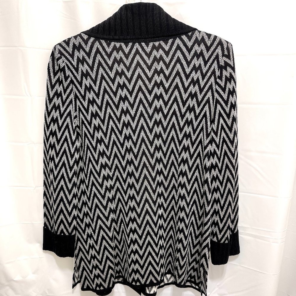 Exclusively Misook Button Front Knit Jacket, Sz M - image 3